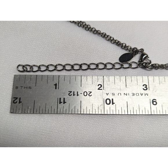 Nolan Miller Drop Pendant Necklace Glamour Dbl Strand Statement Piece Sparkle! - Picture 7 of 9